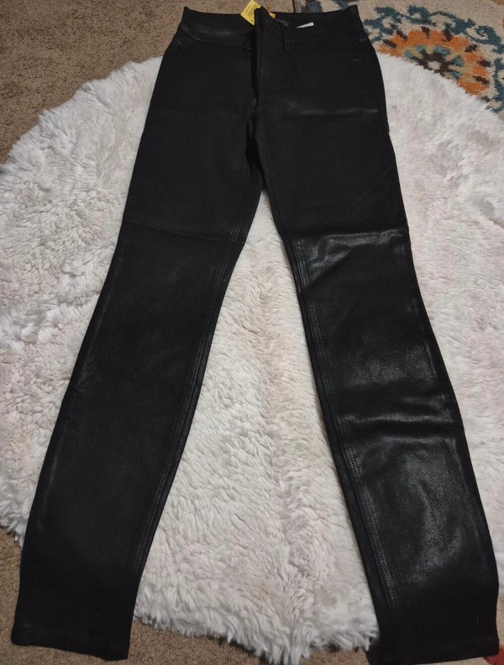 Level 99 Coated Painted Black Denim Skinny Jeans size 27/4